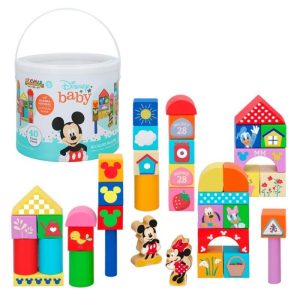 Disney Mickey and Minnie Wooden Blocks - Ξύλινα Τουβλάκια 40τμχ
