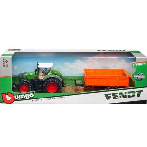 Burago FENDT Μεταλλικό Τρακτέρ με Καρότσα 26cm