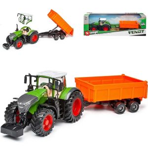Burago FENDT Μεταλλικό Τρακτέρ με Καρότσα 26cm