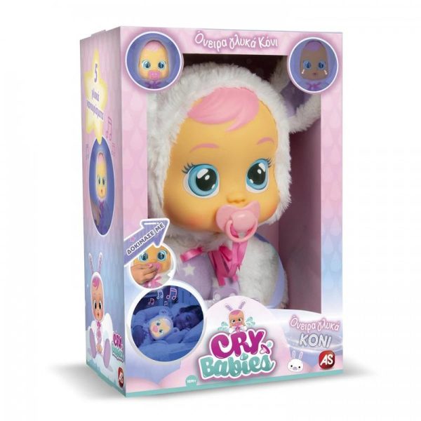 Cry Babies - Κλαψουλίνι Όνειρα Γλυκά Κόνι 30cm - Διαδραστική Κούκλα Κουνελάκι Με Νανουρίσματα