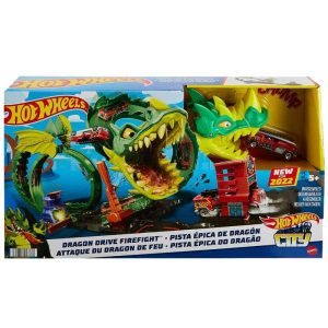 Hot Wheels City Dragon Drive Firefight - Πίστα με Δράκο και Αυτοκινητάκι