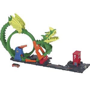 Hot Wheels City Dragon Drive Firefight - Πίστα με Δράκο και Αυτοκινητάκι
