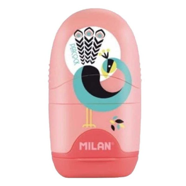 Milan Γόμα Ξύστρα Capsule Peacock Ροζ
