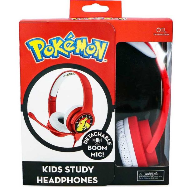 OTL Pokemon Kids Interactive Ενσύρματα Παιδικά Ακουστικά με Μικρόφωνο Pikachu Red