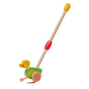 JOUECO Rolling Stick Duck - Ξύλινη Τρεχαλίτσα Πάπια