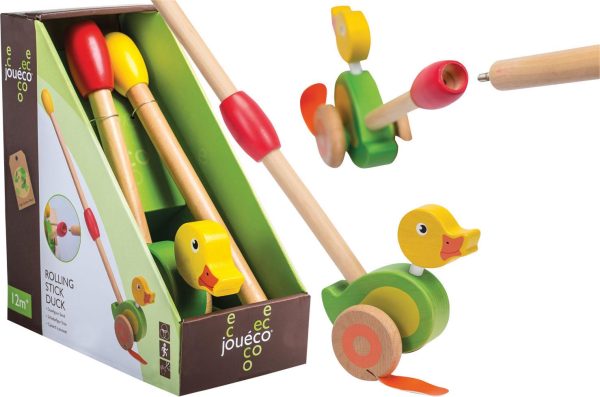 JOUECO Rolling Stick Duck - Ξύλινη Τρεχαλίτσα Πάπια