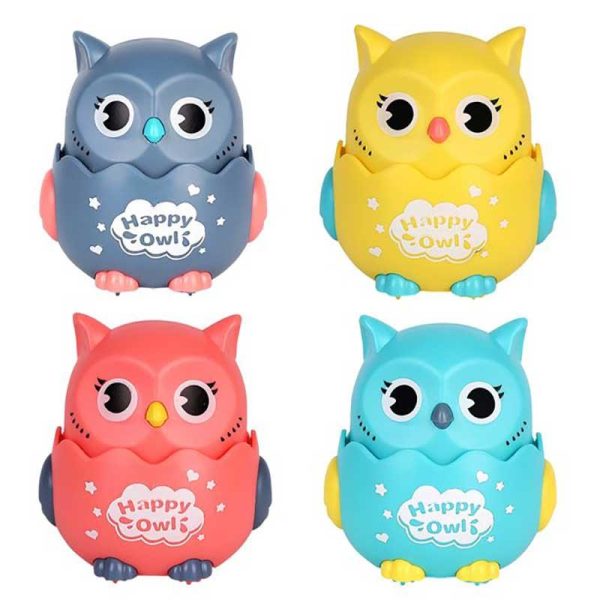 Press and Go Happy Owl - Παιχνίδι Κουκουβάγια με Κίνηση 8cm (4 Χρώματα)