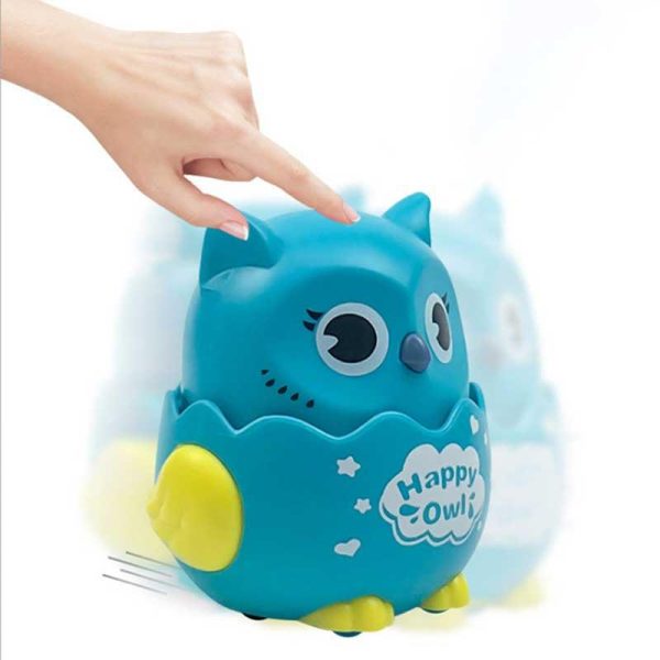 Press and Go Happy Owl - Παιχνίδι Κουκουβάγια με Κίνηση 8cm (4 Χρώματα)