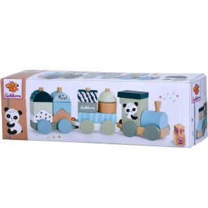 Eichhorn Wooden Block Train Panda 29cm - Ξύλινο Παιδικό Τρενάκι 29cm 16 τμχ