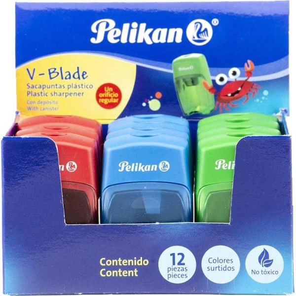 Pelikan Διπλή Ξύστρα με Δοχείο (Διάφορα Χρώματα) 1 τμχ