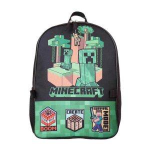 Τσάντα Πλάτης / Backpack: Minecraft Creeper 42cm + Lunch Bag
