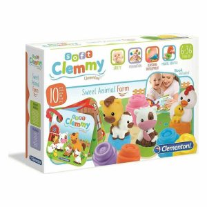 Clementoni Soft Clemmy: Ζωάκια, Βιβλιαράκι και 10 Μαλακά Τουβλάκια
