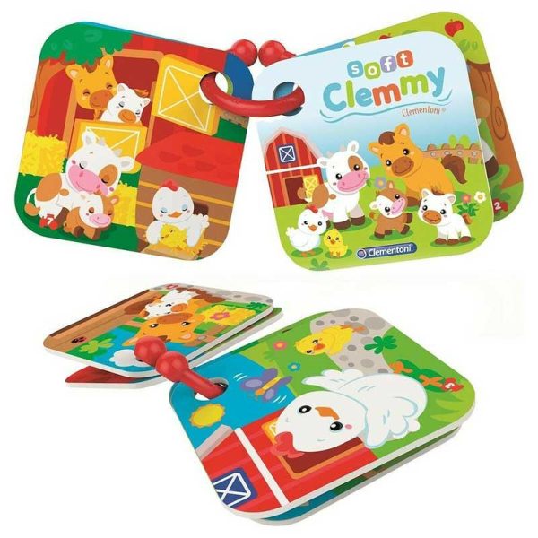 Clementoni Soft Clemmy: Ζωάκια, Βιβλιαράκι και 10 Μαλακά Τουβλάκια
