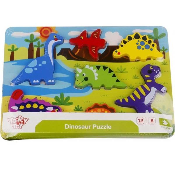 Tooky Toy - Παιδικό Puzzle με Ξύλινα Σφηνώματα Δεινόσαυρους