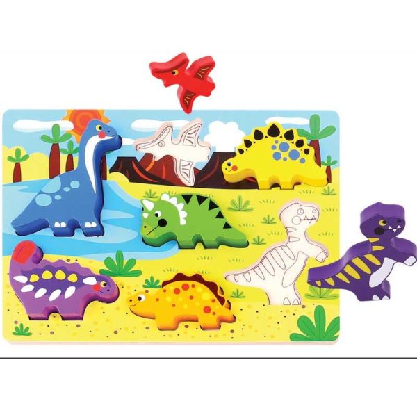 Tooky Toy - Παιδικό Puzzle με Ξύλινα Σφηνώματα Δεινόσαυρους