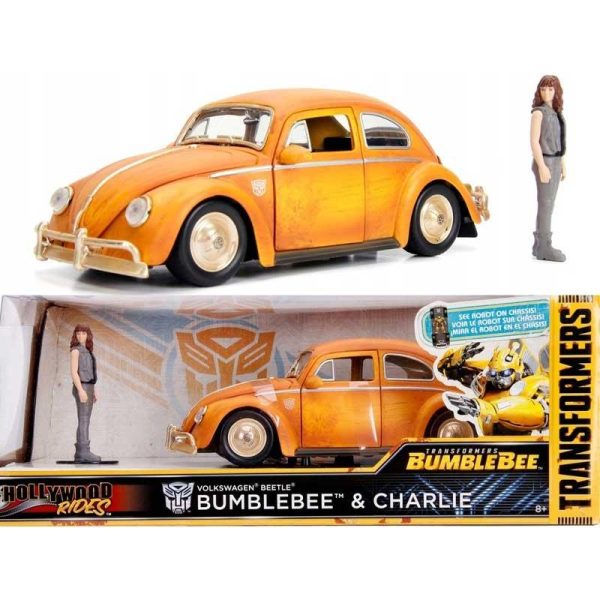 Transformers Bumblebee Movie VW Beetle & Charlie Figure 1:24 Die-cast Model Car – Jada Toys