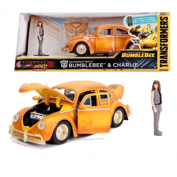 Transformers Bumblebee Movie VW Beetle & Charlie Figure 1:24 Die-cast Model Car – Jada Toys