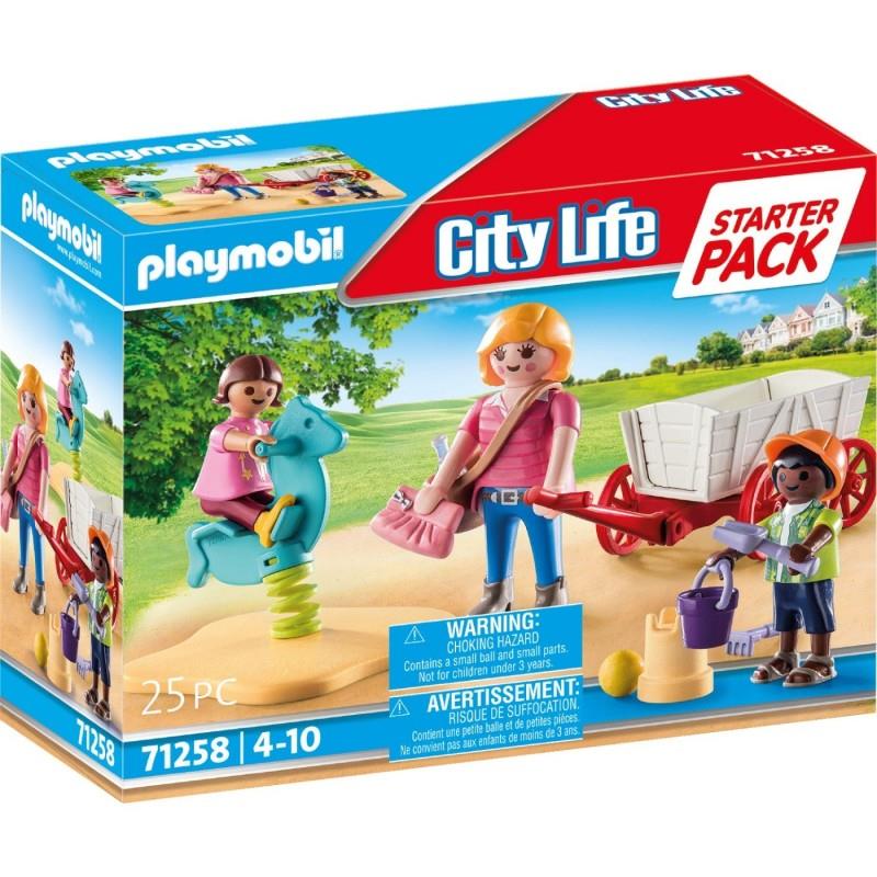 Playmobil City Life 71258: Starter Pack Νηπιαγωγός Με Παιδάκια Και Καροτσάκι
