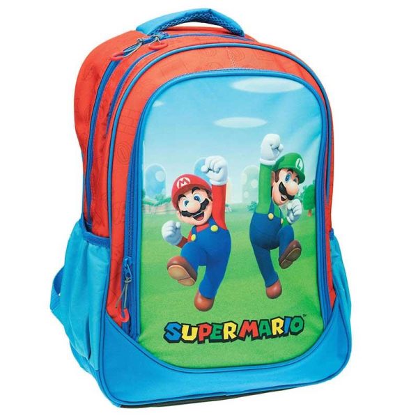 Gim Super Mario Σχολική Τσάντα Πλάτης Δημοτικού