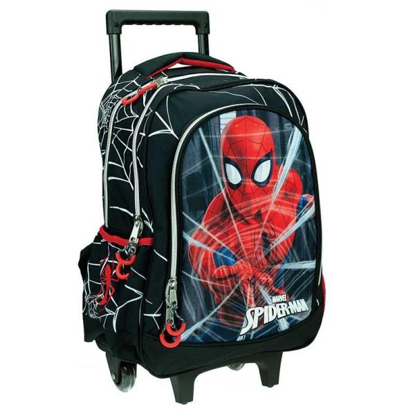 Gim Spider-Man Black City Σχολική Τσάντα Τρόλεϊ Δημοτικού