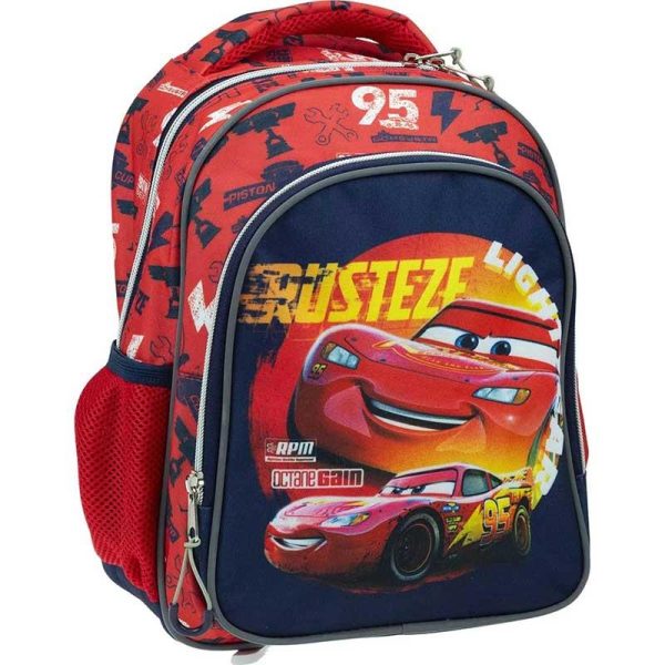 Gim Disney Cars Double Vision Σχολική Τσάντα Πλάτης Νηπιαγωγείου σε Κόκκινο Χρώμα