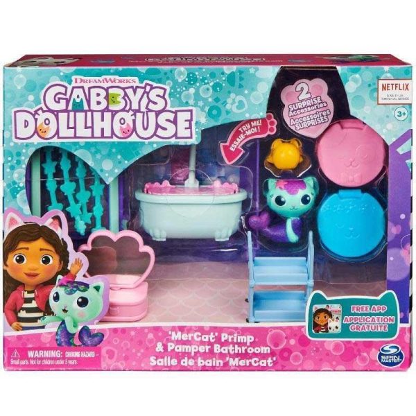 Gabby's Dollhouse: 'MerCat' Primp & Pamper Bathroom - Σετ με Φιγούρες