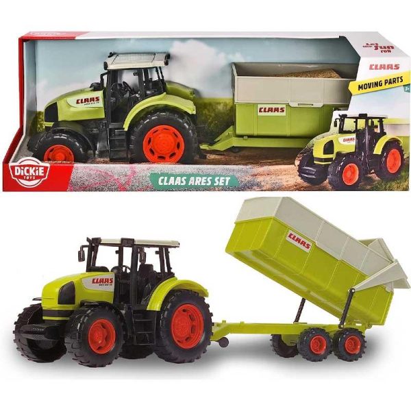 Dickie Toys Claas Ares Set - Πλαστικό Τρακτέρ με Ανατρεπόμενη Καρότσα 55cm