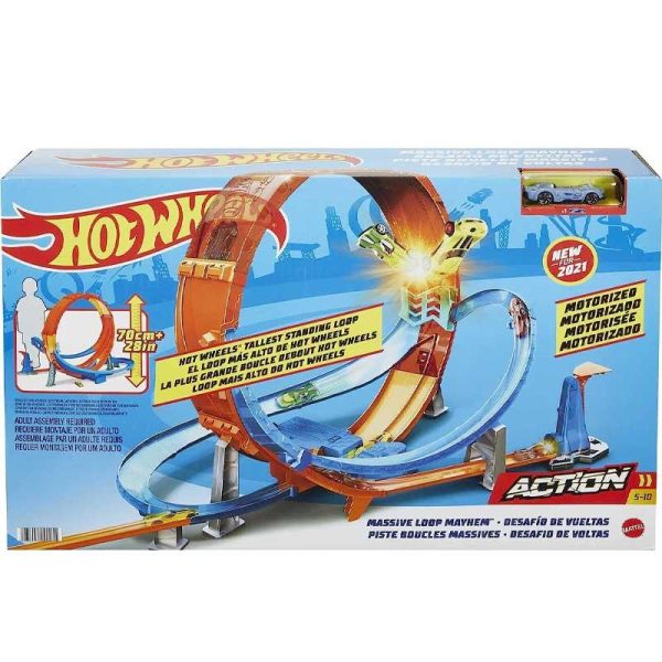 Hot Wheels Giant Massive Loop Mayhem - Πίστα με Αυτοκινητάκι 70cm