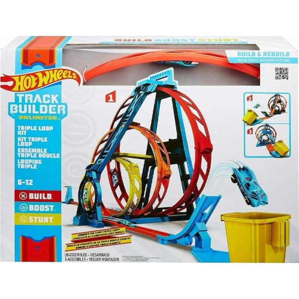 Hot Wheels Track Builder Unlimited Triple Loop Kit - Πίστα με Αυτοκινητάκι