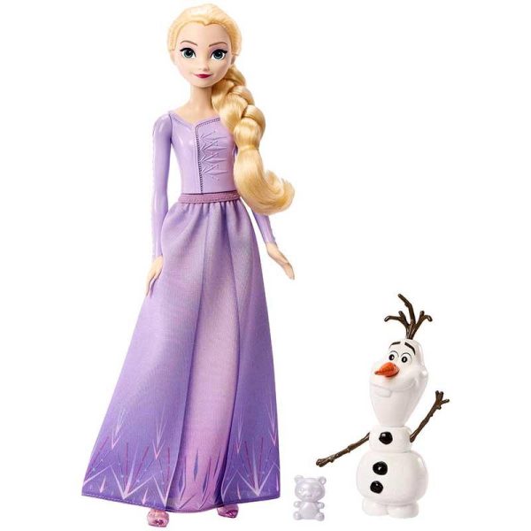 Disney Frozen Κούκλα Έλσα & Φιγούρα Όλαφ #HLW67