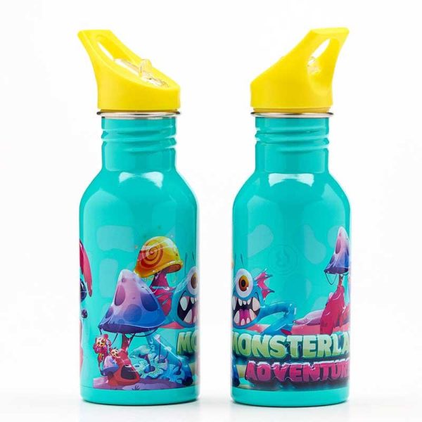 Water Revolution Monsterland - Μεταλλικό Παγούρι με Καλαμάκι 500ml