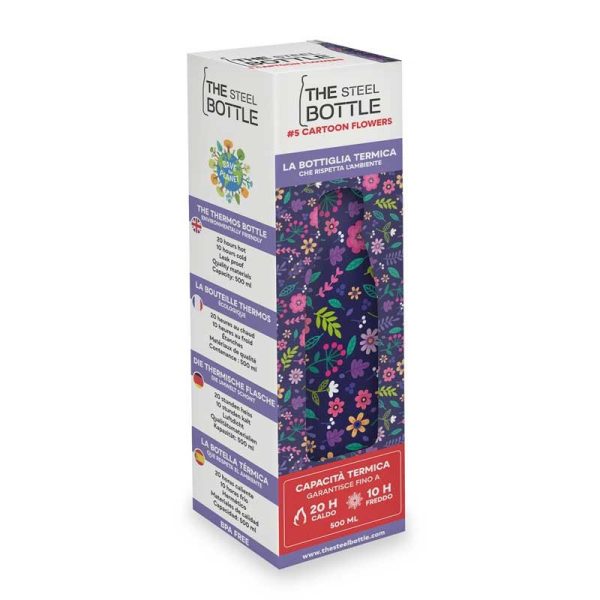 The Steel Bottle #5 Cartoon Flowers - Ανοξείδωτο Παγούρι Θερμός 500ml