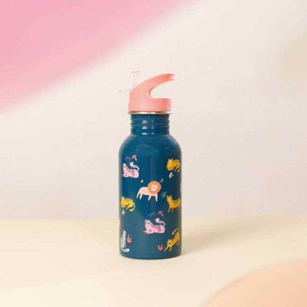 YOKO Design 'Big Cats' - Ανοξείδωτο Παγούρι με Καλαμάκι 500ml