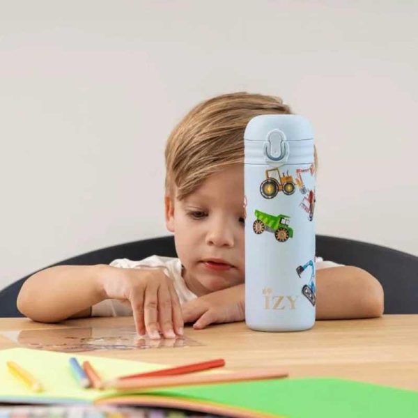 IZY 'Machines' Design your Bottle - Ανοξείδωτο Παγούρι Θερμός με Καλαμάκι 350ml