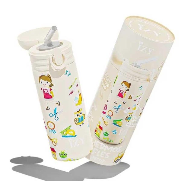 IZY 'School' Design your Bottle - Ανοξείδωτο Παγούρι Θερμός με Καλαμάκι 350ml