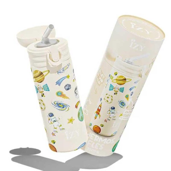 IZY 'Space' Design your Bottle - Ανοξείδωτο Παγούρι Θερμός με Καλαμάκι 350ml