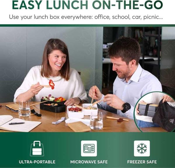 Umami Bento Lunch Box - Αεροστεγές 2in1 Δοχείο Φαγητού Μπλε 1200ml