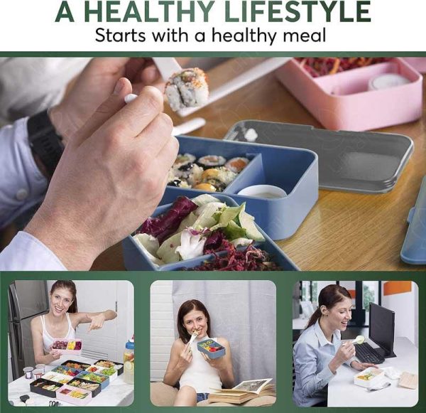 Umami Bento Lunch Box - Αεροστεγές 2in1 Δοχείο Φαγητού Μπλε 1200ml