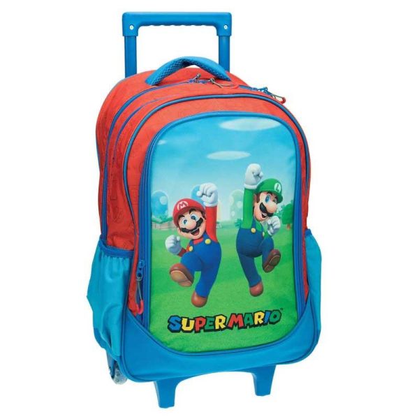 Gim Super Mario Σχολική Τσάντα Τρόλεϊ Δημοτικού