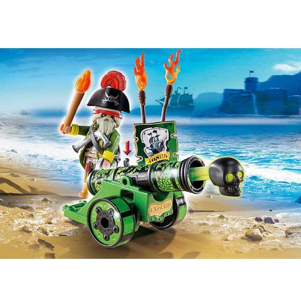 Playmobil Pirates 6162: Πράσινο Κανόνι με Καπετάνιο Πειρατή