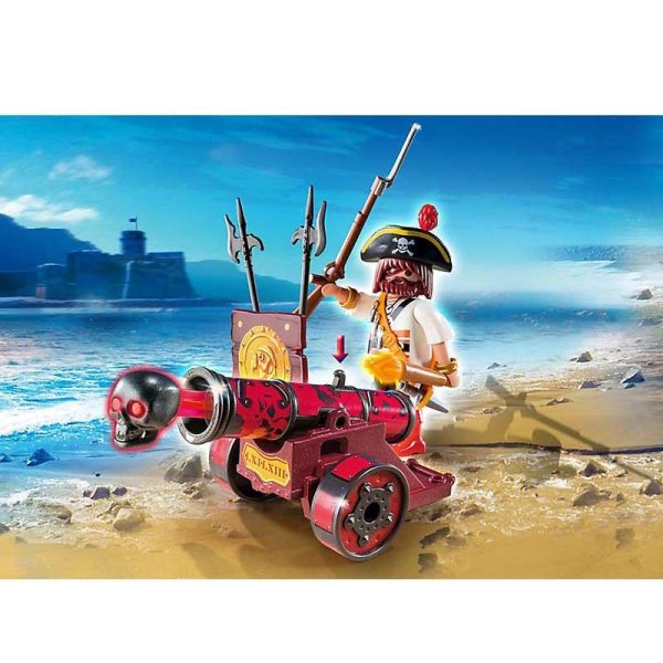 Playmobil Pirates 6163: Κόκκινο Κανόνι με Καπετάνιο Πειρατή
