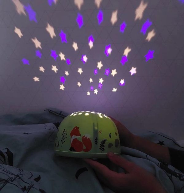 A Little Lovely Company 'Forest Friends' Παιδικό Φωτιστικό Projector με Προβολή Αστεριών & Εναλλαγές Χρωματισμών