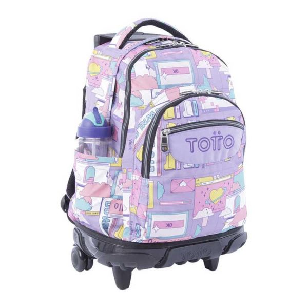Totto 'Cyber Purple' Σχολική Τσάντα Τρόλεϊ Δημοτικού
