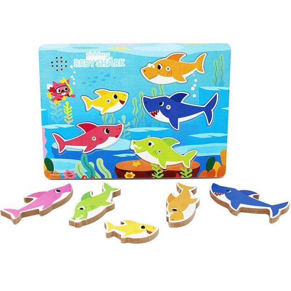 Pinkfong Baby Shark - Ξύλινο Παζλ Σφηνώματα Με Ήχους Και Τραγούδι