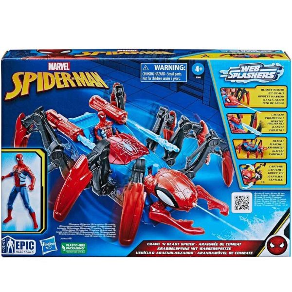 Marvel Spider-Man Web Splashers Crawl 'N Blast Spider - Όχημα Αράχνη με Φιγούρα Spider-Man