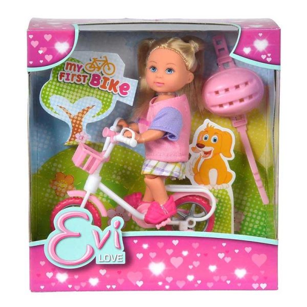 Evi Love My First Bike - Κουκλίτσα 12εκ. με Ποδήλατο
