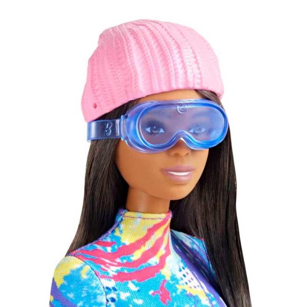 Barbie You Can Be Anything: Κούκλα Αθλήτρια με Έλκυθρο Χιονιού Μελαχροινή #HGM74
