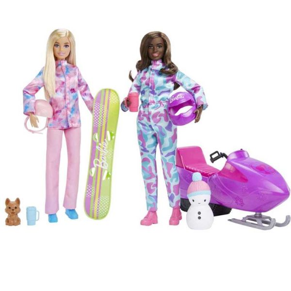 Barbie You Can Be Anything: Σετ με Κούκλες Αθλήτριες Snowboard & Snowmobile #HGM75