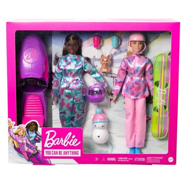 Barbie You Can Be Anything: Σετ με Κούκλες Αθλήτριες Snowboard & Snowmobile #HGM75