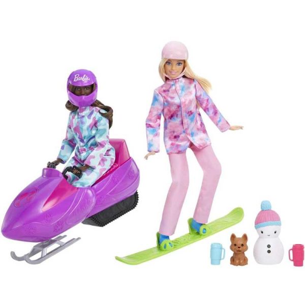 Barbie You Can Be Anything: Σετ με Κούκλες Αθλήτριες Snowboard & Snowmobile #HGM75